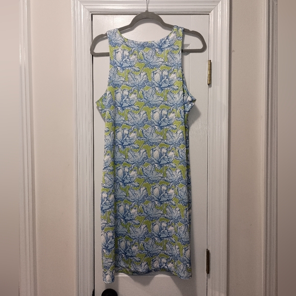 Jean Pierre Klifa Paris Floral Blue green Floral Print Lily Dress size l… - Picture 6 of 10